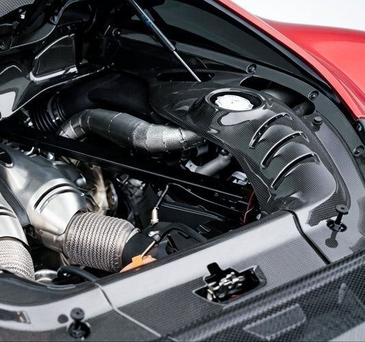 Ferrari 296 GTB/GTS - Dry Carbon Fiber Engine Bay Trim Kit