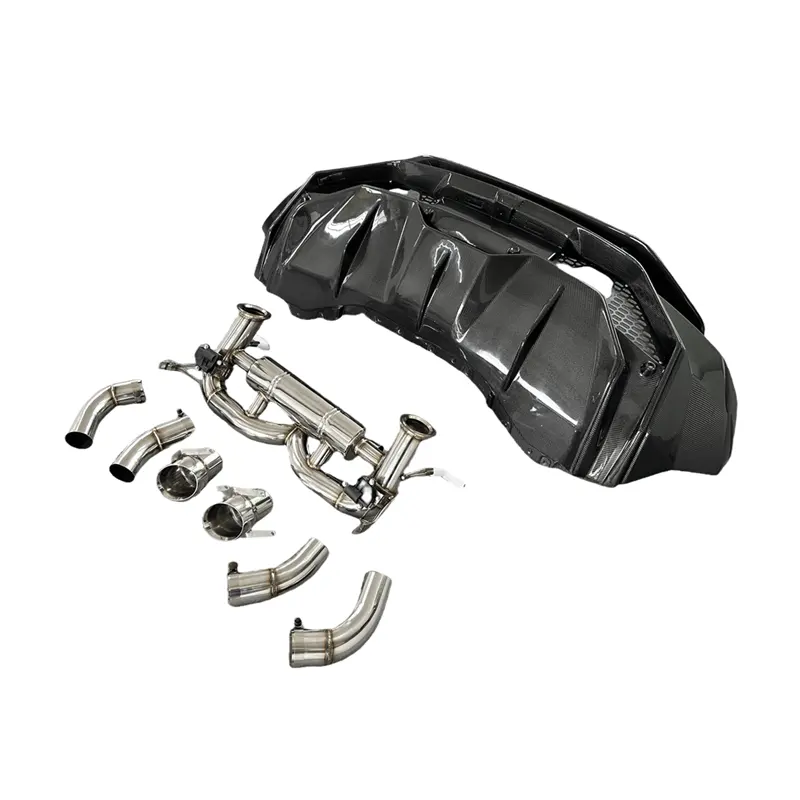 Lamborghini Huracán LP610/LP580/EVO - Tecnica Style Carbon Fiber Rear Bumper with Exhaust