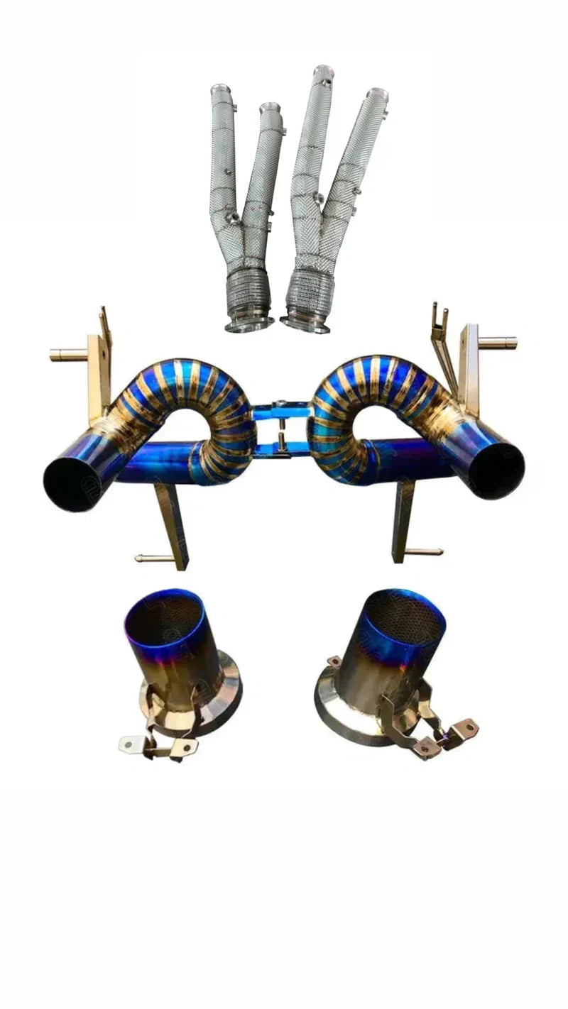 Lamborghini Aventador SVJ - Straight Pipe Catback Exhaust w/ Catless Downpipe F1 Package