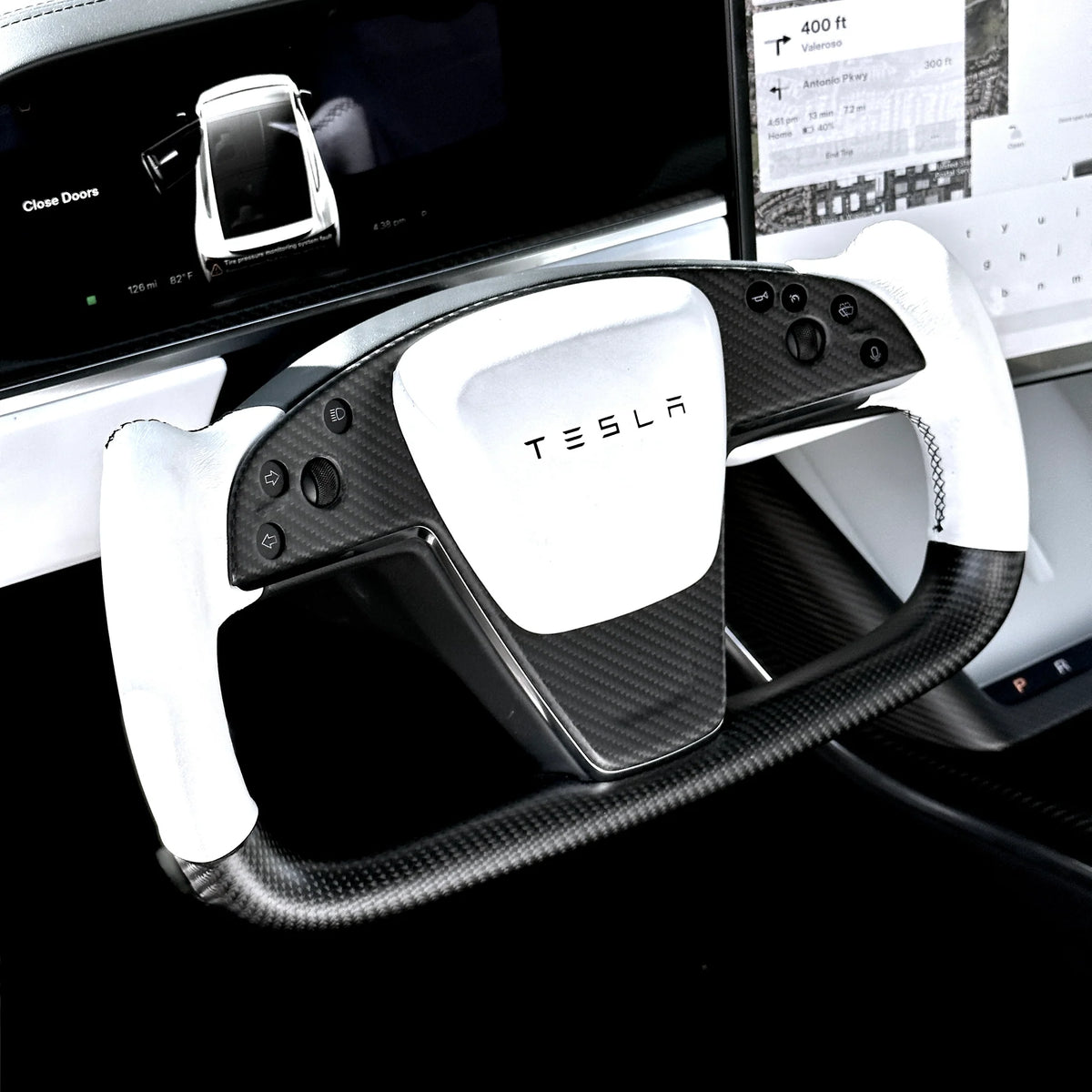 Tesla Model S & Model X Plaid - Carbon Fiber Interior Steering Wheel Trim