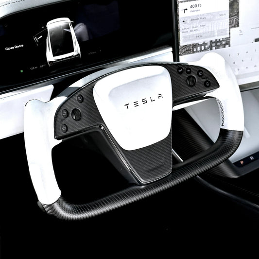 Tesla Model S & Model X Plaid - Carbon Fiber Interior Steering Wheel Trim