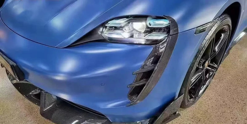 Porsche Taycan - Carbon Fiber Headlight Trim Frame Covers