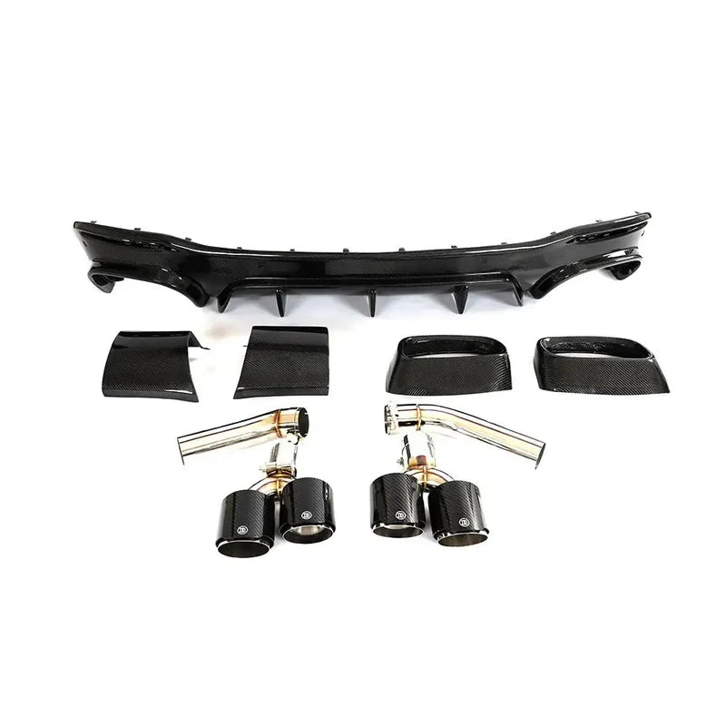 Mercedes-Benz C167 GLE Coupe GLE350/GLE450/GLE53/GLE63 AMG (2020–2025) – Carbon Fiber Rear Diffuser with Exhaust Tips