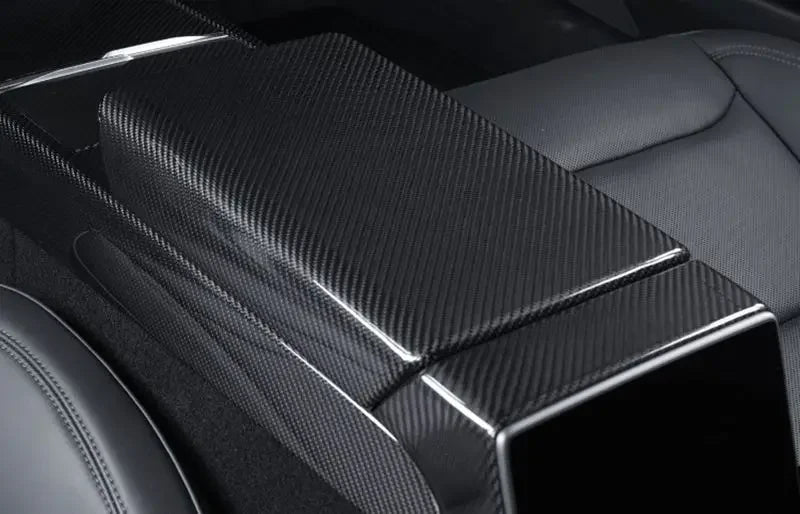 Tesla Model 3 Highland 2024+ - Dry Carbon Fiber Armrest Overlay