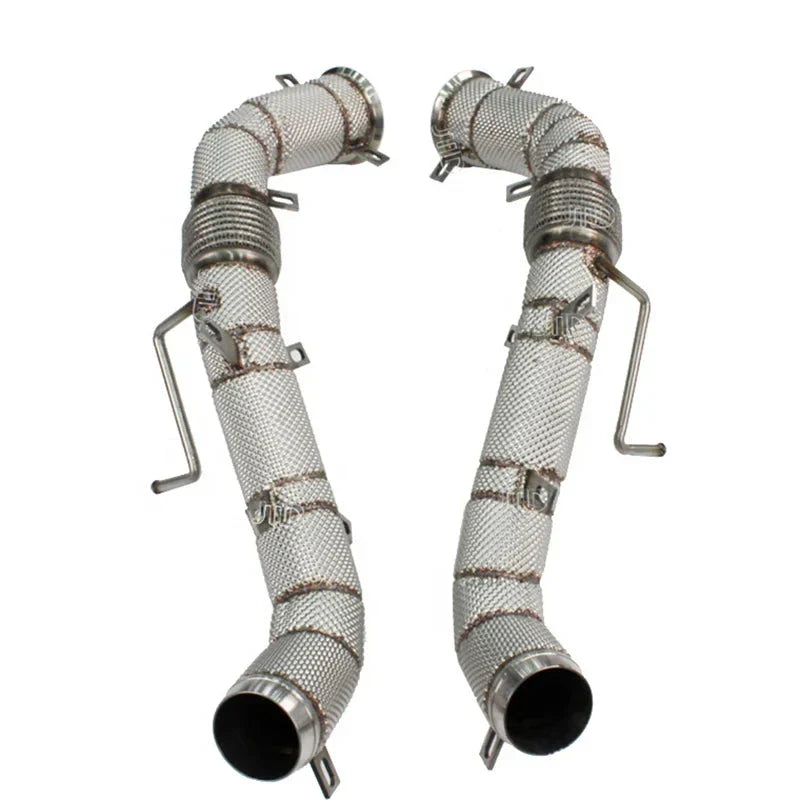 McLaren 570S / 570GT – High-Performance Race Downpipes (Full Cat-Less with Heat Shield)
