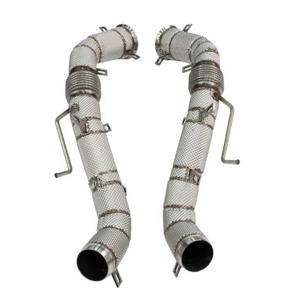 McLaren 570S / 570GT – High-Performance Race Downpipes (Full Cat-Less with Heat Shield)