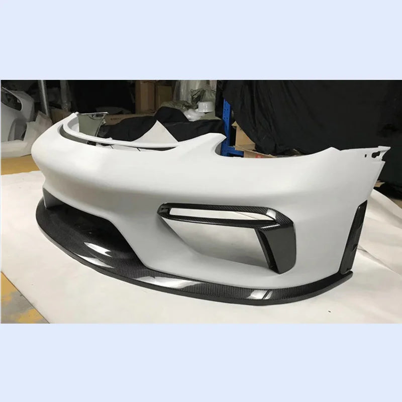 Porsche 718 Boxster / Cayman - Carbon Fiber GT4 Style Front Bumper Splitter Lip