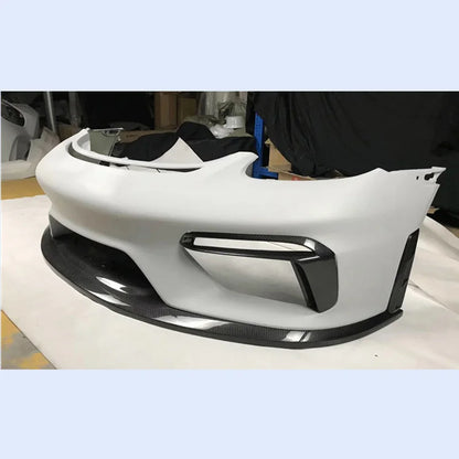 Porsche 718 Boxster / Cayman - Carbon Fiber GT4 Style Front Bumper Splitter Lip