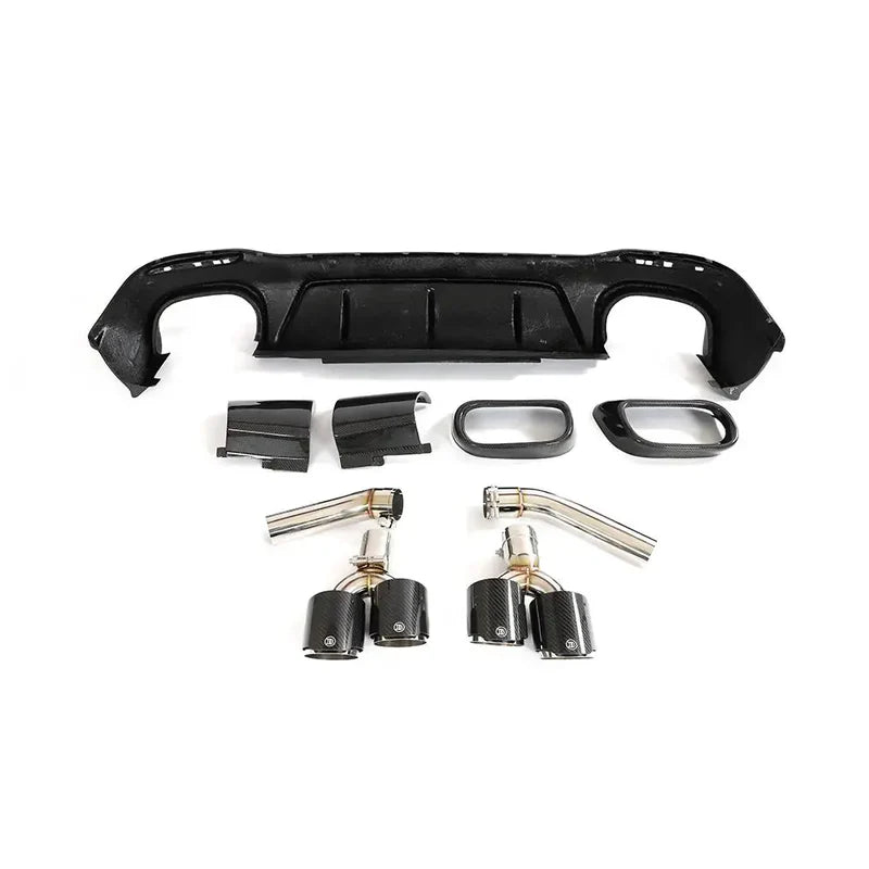 Mercedes-Benz C167 GLE Coupe GLE350/GLE450/GLE53/GLE63 AMG (2020–2025) – Carbon Fiber Rear Diffuser with Exhaust Tips