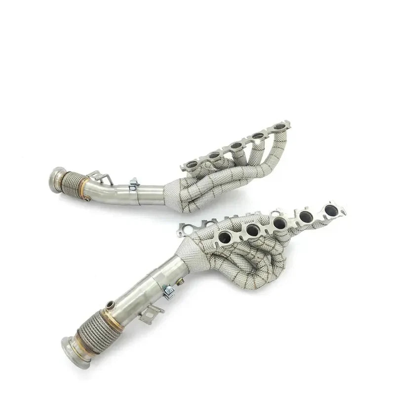 Audi R8 Gen 2 - Exhaust Manifold Headers & Secondary Catless Pipes with Heat Shield