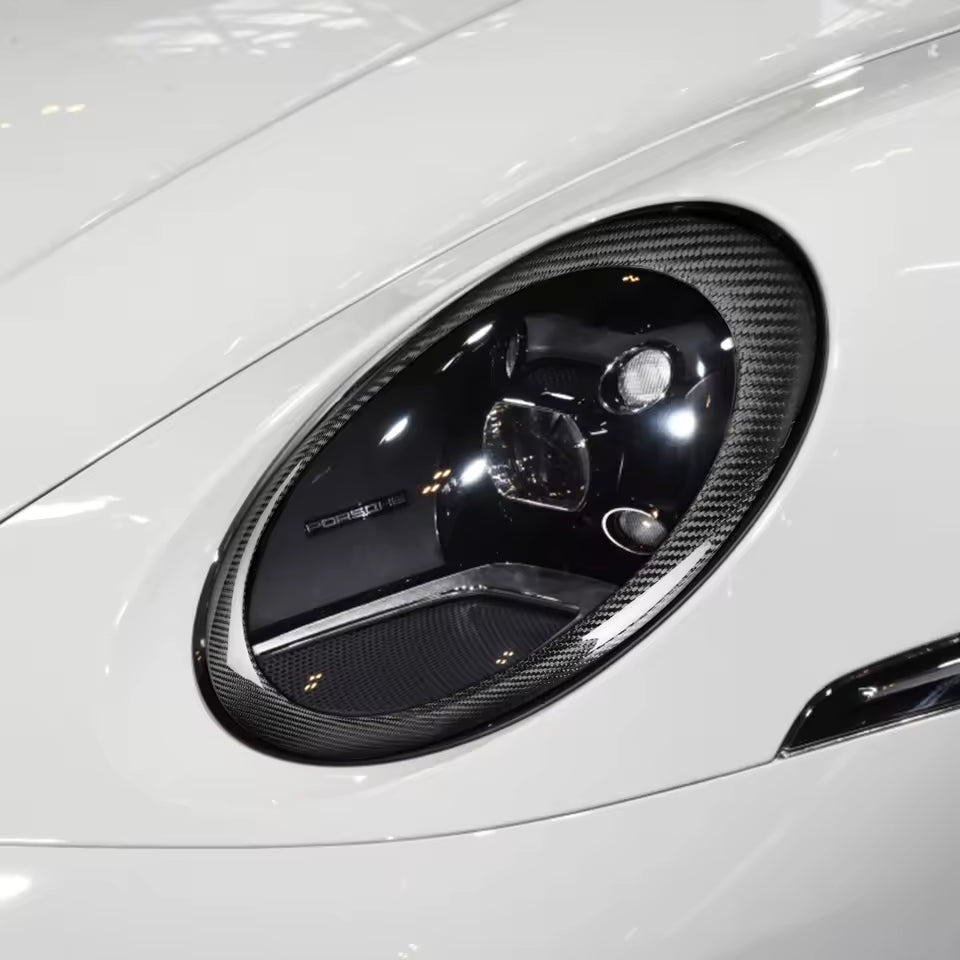Porsche 911 992 (2019–2022) – Carbon Fiber Headlight Eyelid Covers