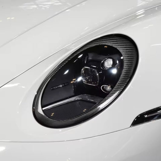 Porsche 911 992 (2019–2022) – Carbon Fiber Headlight Eyelid Covers