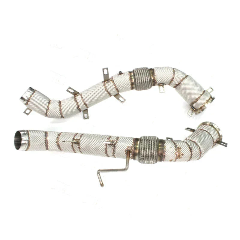 McLaren 570S / 570GT – High-Performance Race Downpipes (Full Cat-Less with Heat Shield)