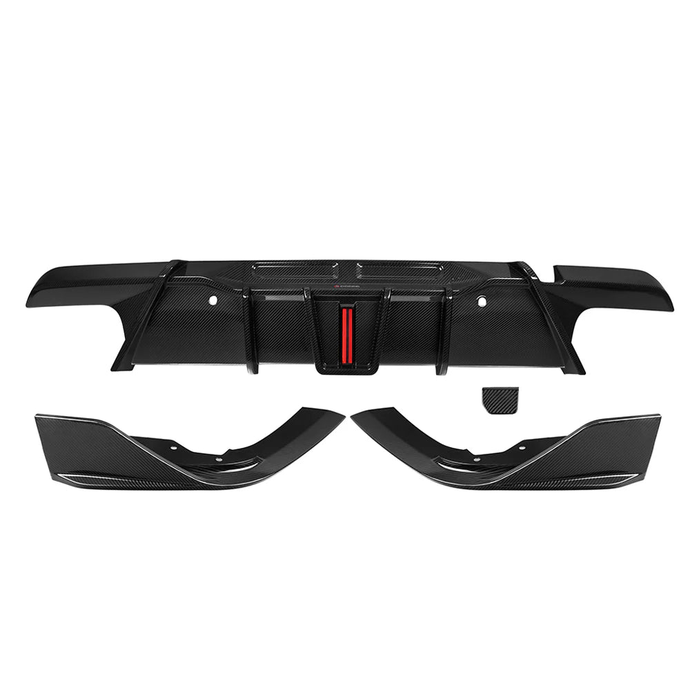 BMW X6M F96 - SOOQOO Prepreg Carbon Fiber Rear Diffuser w/ Brake Light