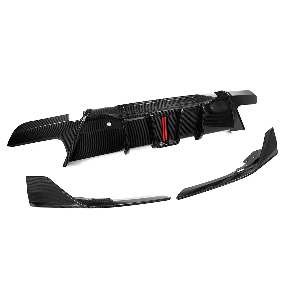 BMW X6M F96 - SOOQOO Prepreg Carbon Fiber Rear Diffuser w/ Brake Light