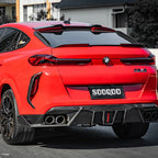 BMW X6M F96 - SOOQOO Prepreg Carbon Fiber Rear Diffuser w/ Brake Light