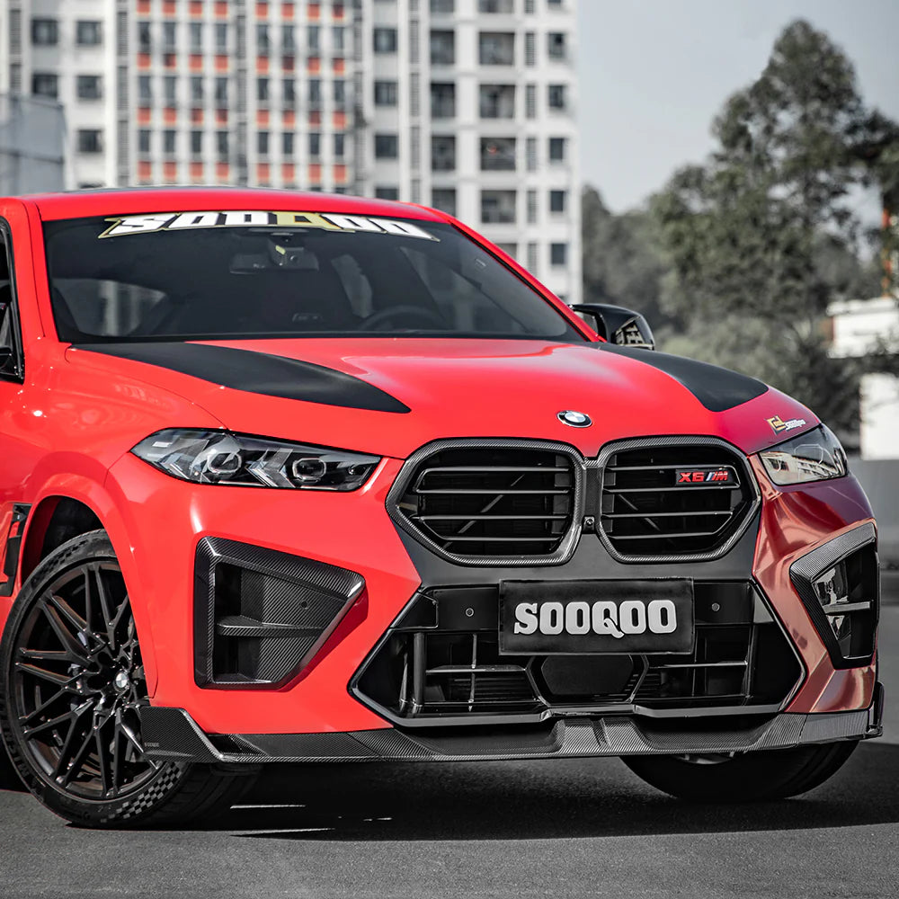 BMW X6M F96 LCI - SOOQOO Prepreg Carbon Fiber Front Lip