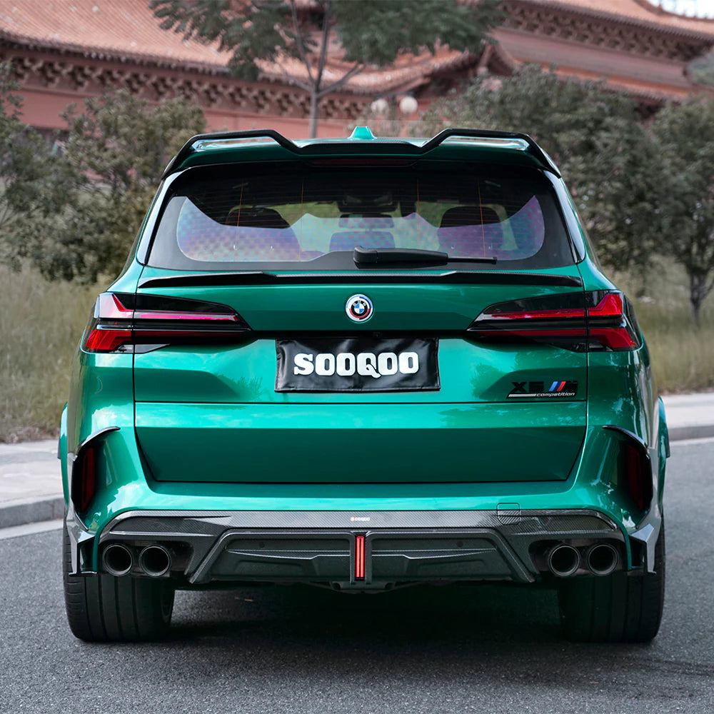 BMW X5M F95 - SOOQOO Prepreg Carbon Fiber Rear Diffuser w/ Brake Light