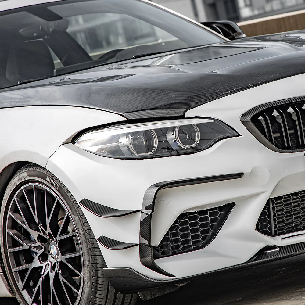 BMW M2 F87 - SOOQOO Prepreg Carbon Fiber Front Canards