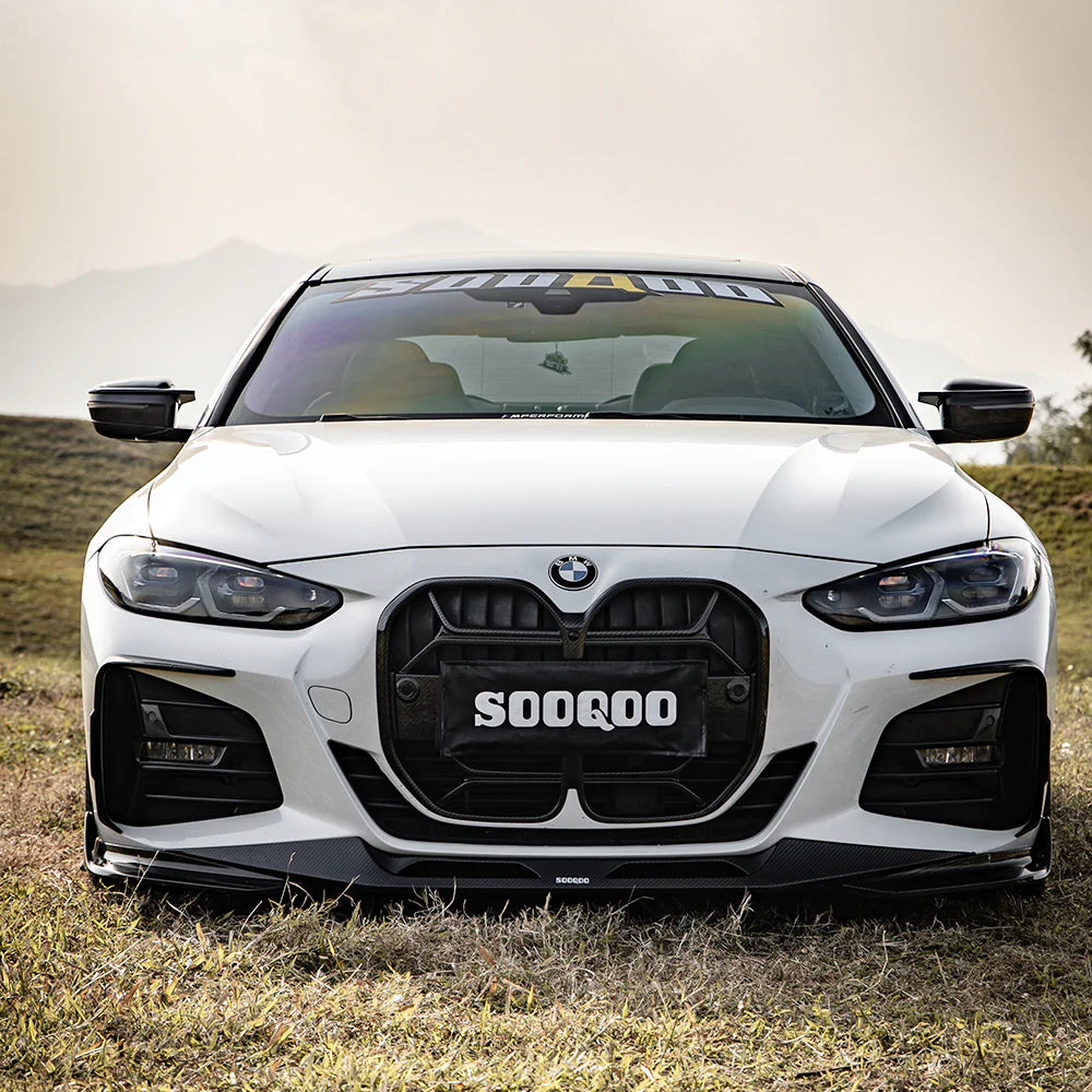 BMW 4 Series G22/G23 - SOOQOO Prepreg Carbon Fiber Front Bumper Inserts