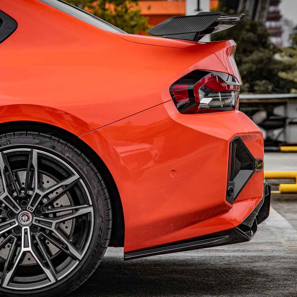 BMW M2 G87 - SOOQOO Prepreg Carbon Fiber Rear Bumper Inserts