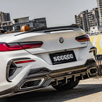 BMW 8 Series G14 / G15 / G16 - SOOQOO Prepreg Carbon Fiber Rear Bumper Insert