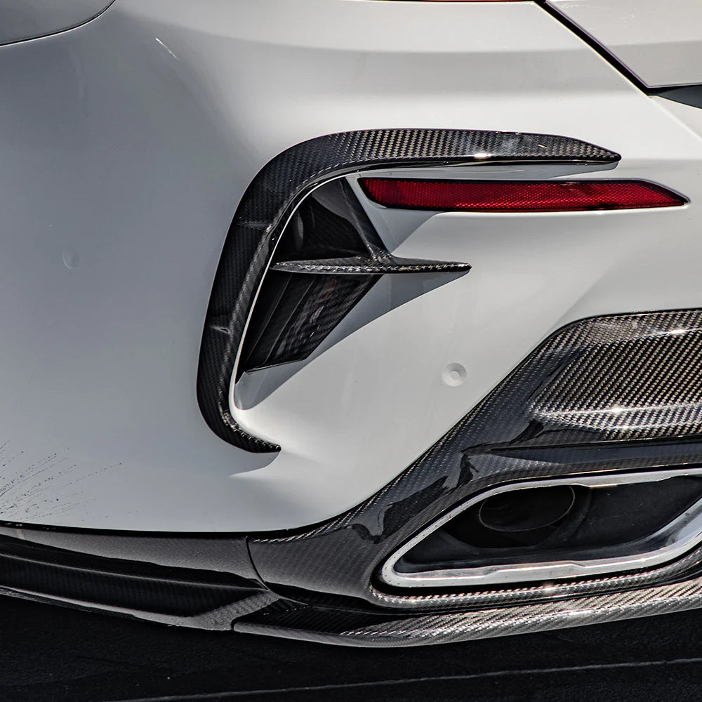 BMW 8 Series G14 / G15 / G16 - SOOQOO Prepreg Carbon Fiber Rear Bumper Insert