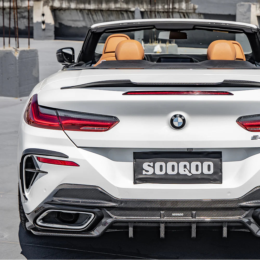 BMW 8 Series G14 / G15 / G16 - SOOQOO Prepreg Carbon Fiber Rear Bumper Insert