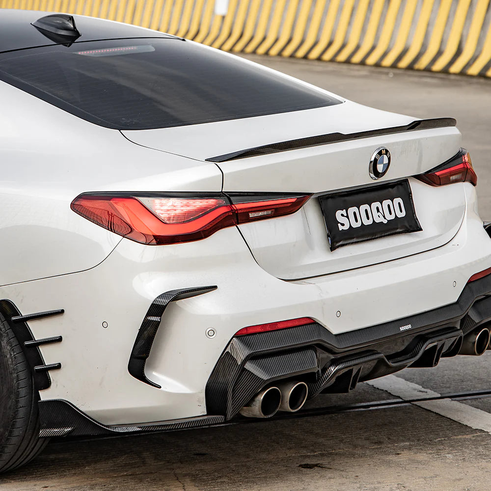 BMW 4 Series G22/G23 - SOOQOO Prepreg Carbon Fiber Rear Bumper Insert