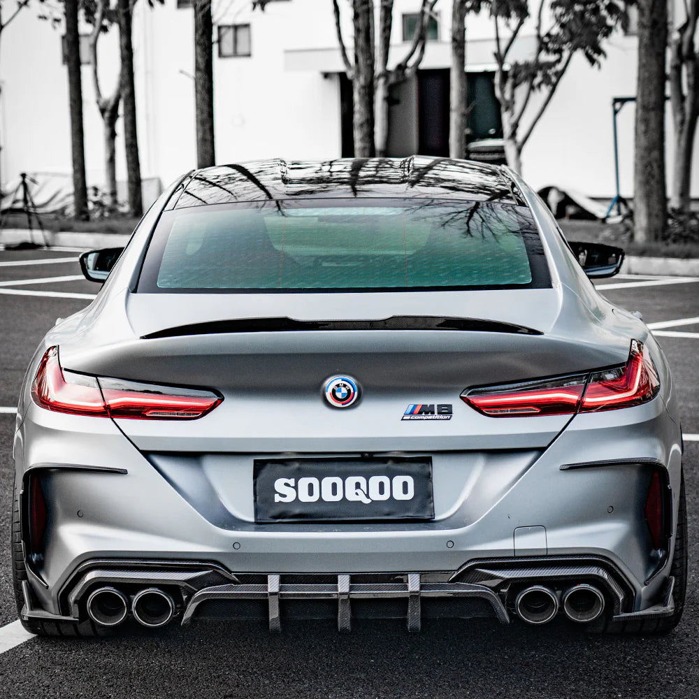 BMW M8 F91 / F92 / F93- SOOQOO Prepreg Carbon Fiber Rear Bumper Insert