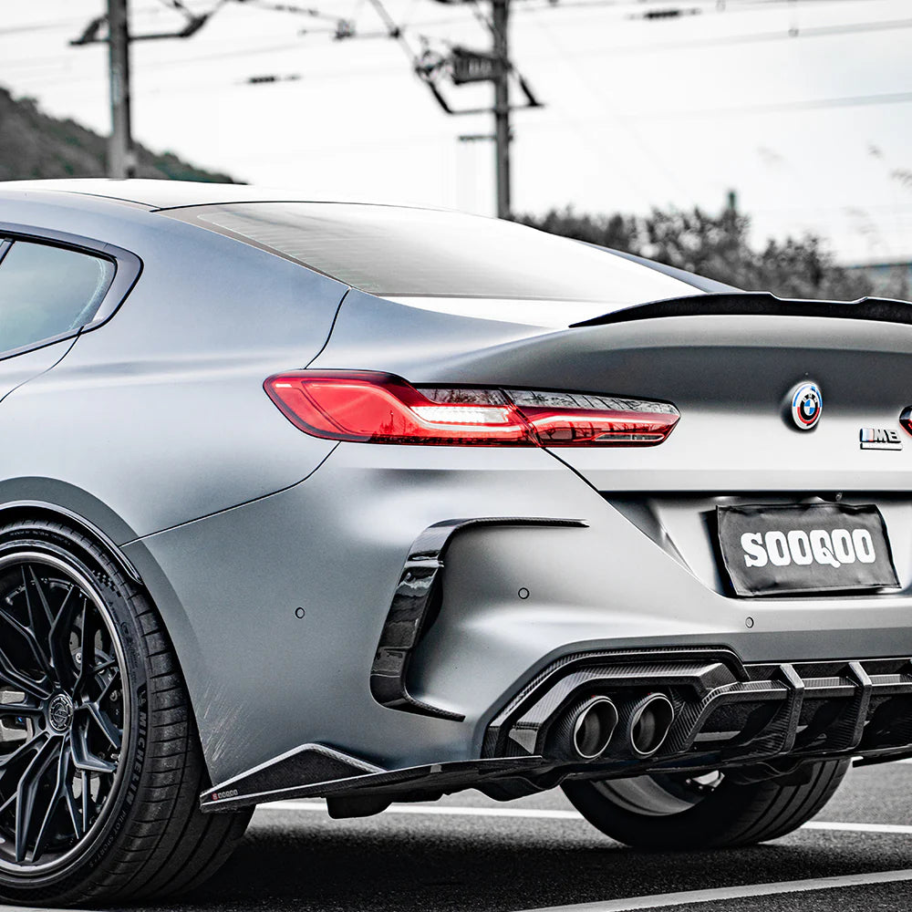 BMW M8 F91 / F92 / F93- SOOQOO Prepreg Carbon Fiber Rear Bumper Insert