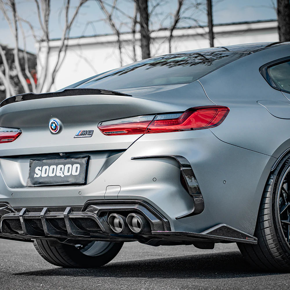 BMW M8 F91 / F92 / F93- SOOQOO Prepreg Carbon Fiber Rear Bumper Insert