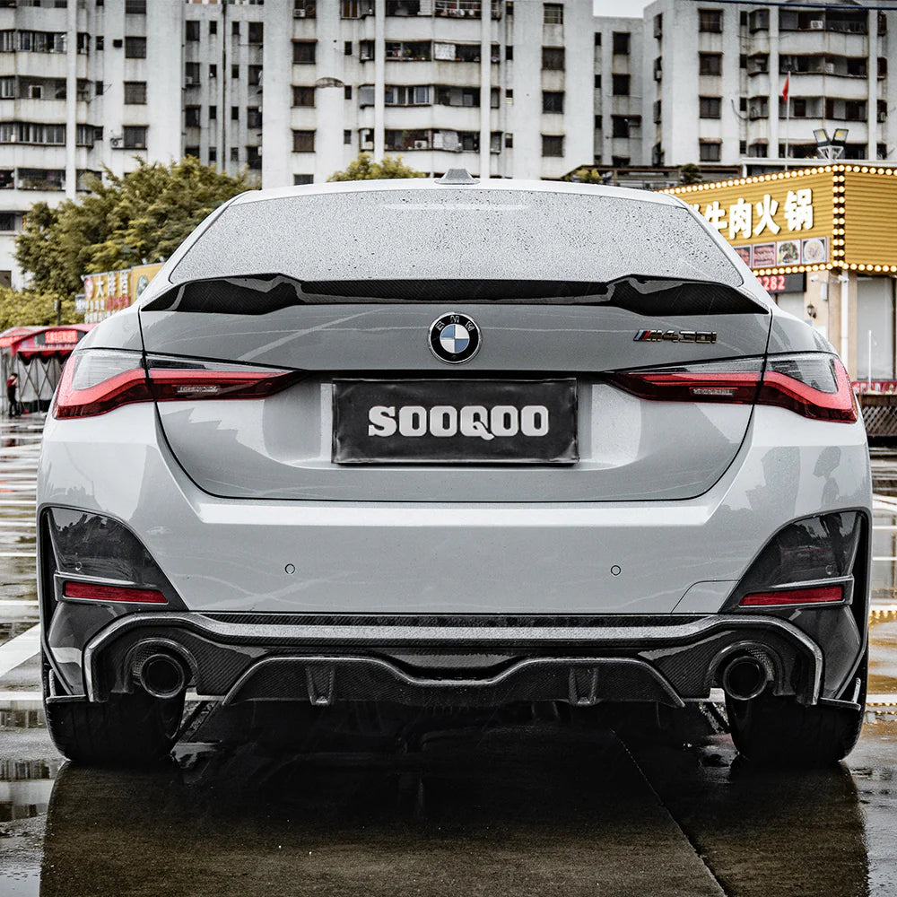 BMW G26 4 Series – SOOQOO Prepreg Carbon Fiber Single Tip Rear Diffuser