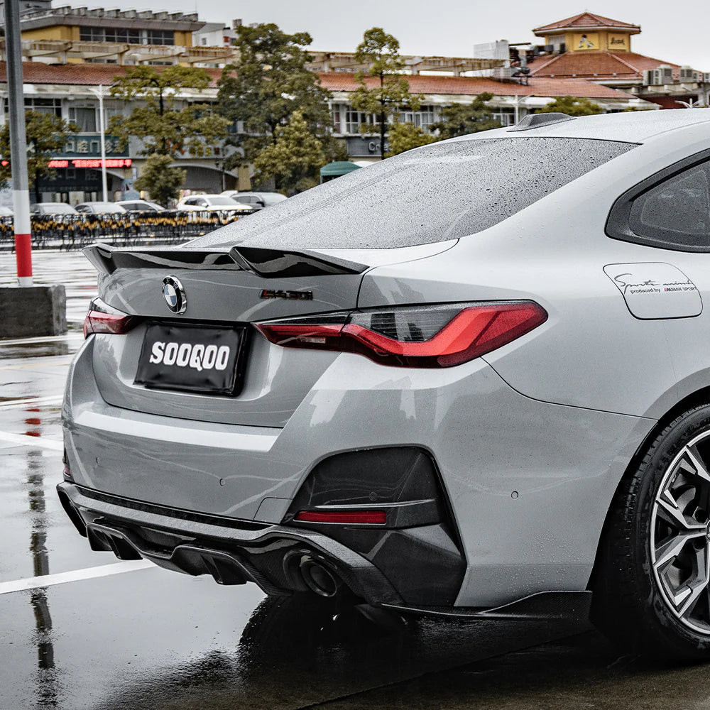 BMW G26 4 Series – SOOQOO Prepreg Carbon Fiber Single Tip Rear Diffuser