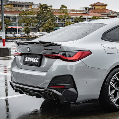 BMW G26 4 Series – SOOQOO Prepreg Carbon Fiber Single Tip Rear Diffuser