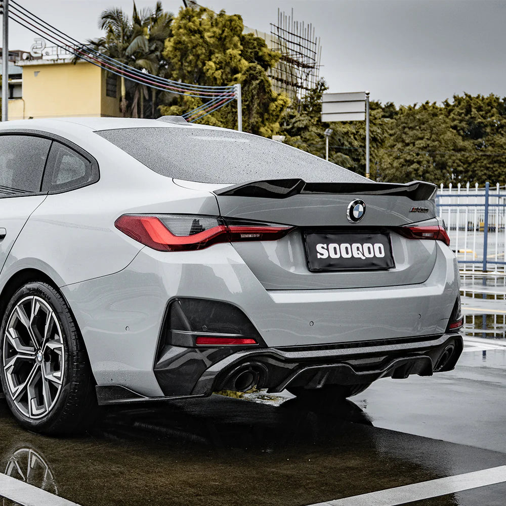 BMW G26 4 Series – SOOQOO Prepreg Carbon Fiber Single Tip Rear Diffuser