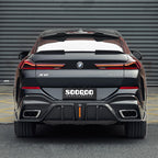 BMW X6 G06 - SOOQOO Prepreg Carbon Fiber Rear Diffuser with Brake Light