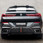 BMW X6 G06 - SOOQOO Prepreg Carbon Fiber Rear Diffuser with Brake Light