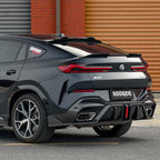 BMW X6 G06 - SOOQOO Prepreg Carbon Fiber Rear Diffuser with Brake Light