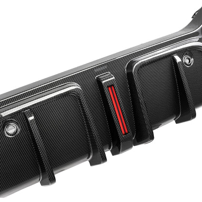 BMW X6 G06 - SOOQOO Prepreg Carbon Fiber Rear Diffuser with Brake Light