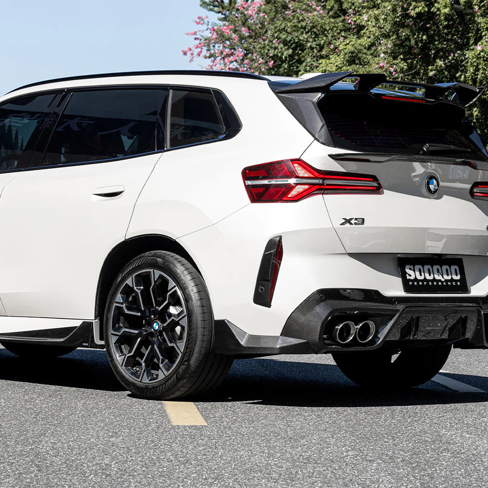 BMW X3 G45 - SOOQOO Prepreg Carbon Fiber Rear Bumper Inserts