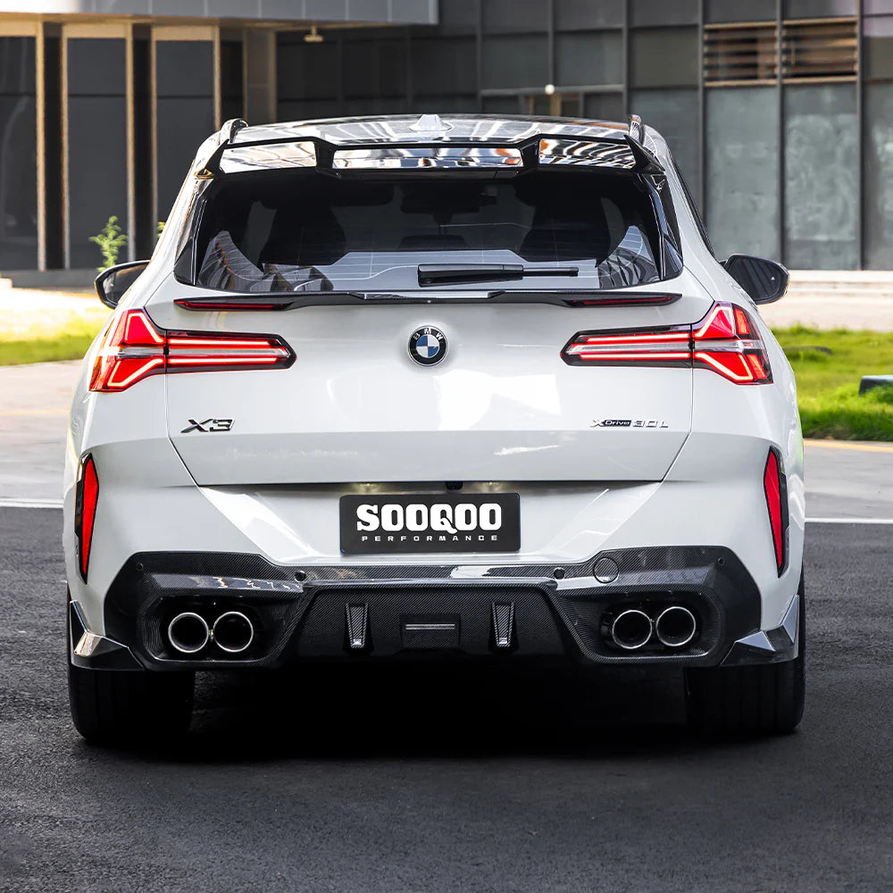 BMW X3 G45 - SOOQOO Prepreg Carbon Fiber Rear Bumper Inserts