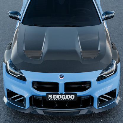 BMW M2 G87 - SOOQOO Prepreg Carbon Fiber Vented Hood