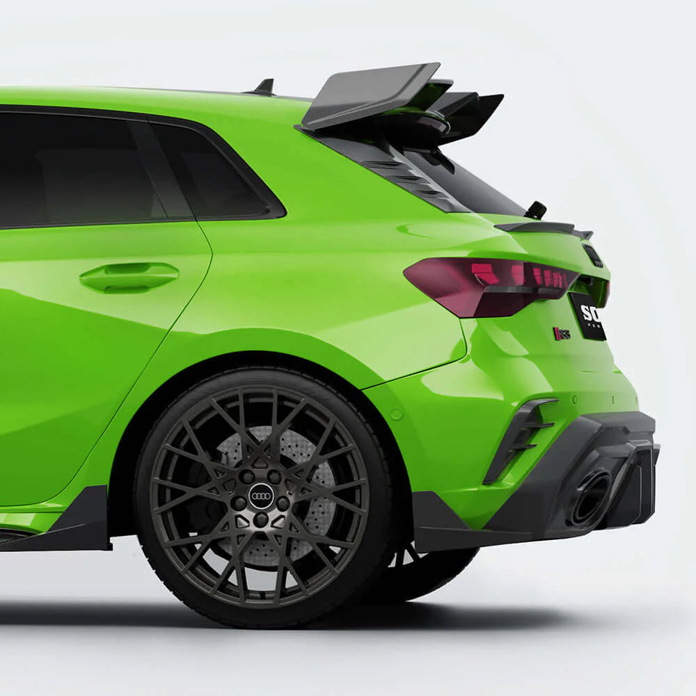 Audi RS3 8Y Sportback - SOOQOO Prepreg Carbon Fiber Rear Bumper Inserts