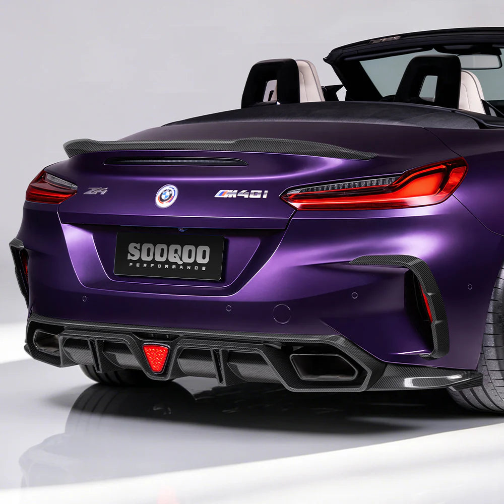 BMW Z4 G29 – SOOQOO Prepreg Carbon Fiber Rear Bumper Inserts