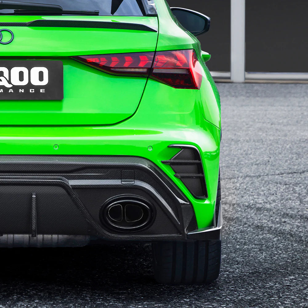 Audi RS3 8Y Sportback - SOOQOO Prepreg Carbon Fiber Rear Bumper Inserts