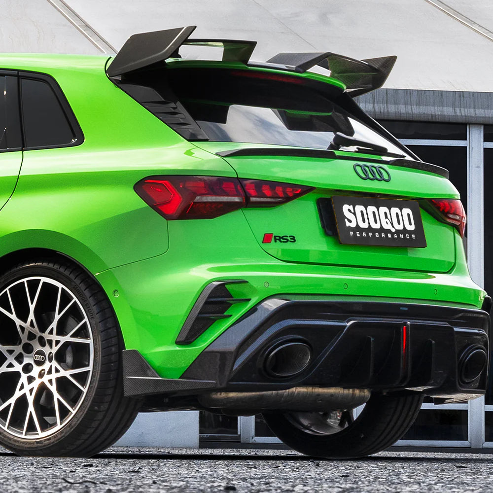 Audi RS3 8Y Sportback - SOOQOO Prepreg Carbon Fiber Rear Bumper Inserts