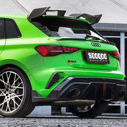 Audi RS3 8Y Sportback - SOOQOO Prepreg Carbon Fiber Rear Bumper Inserts