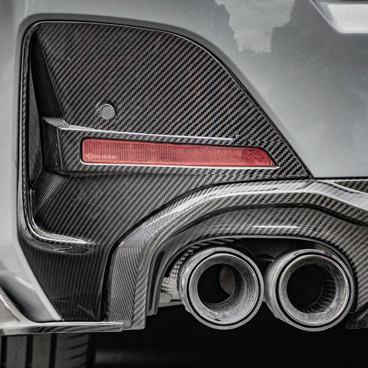 BMW G26 4 Series & i4 - SQ Carbon Fiber Rear Bumper Trims