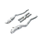 Ferrari F12 / 812 – High Flow Catless Exhaust Downpipes with X-Pipe & Heat Shield